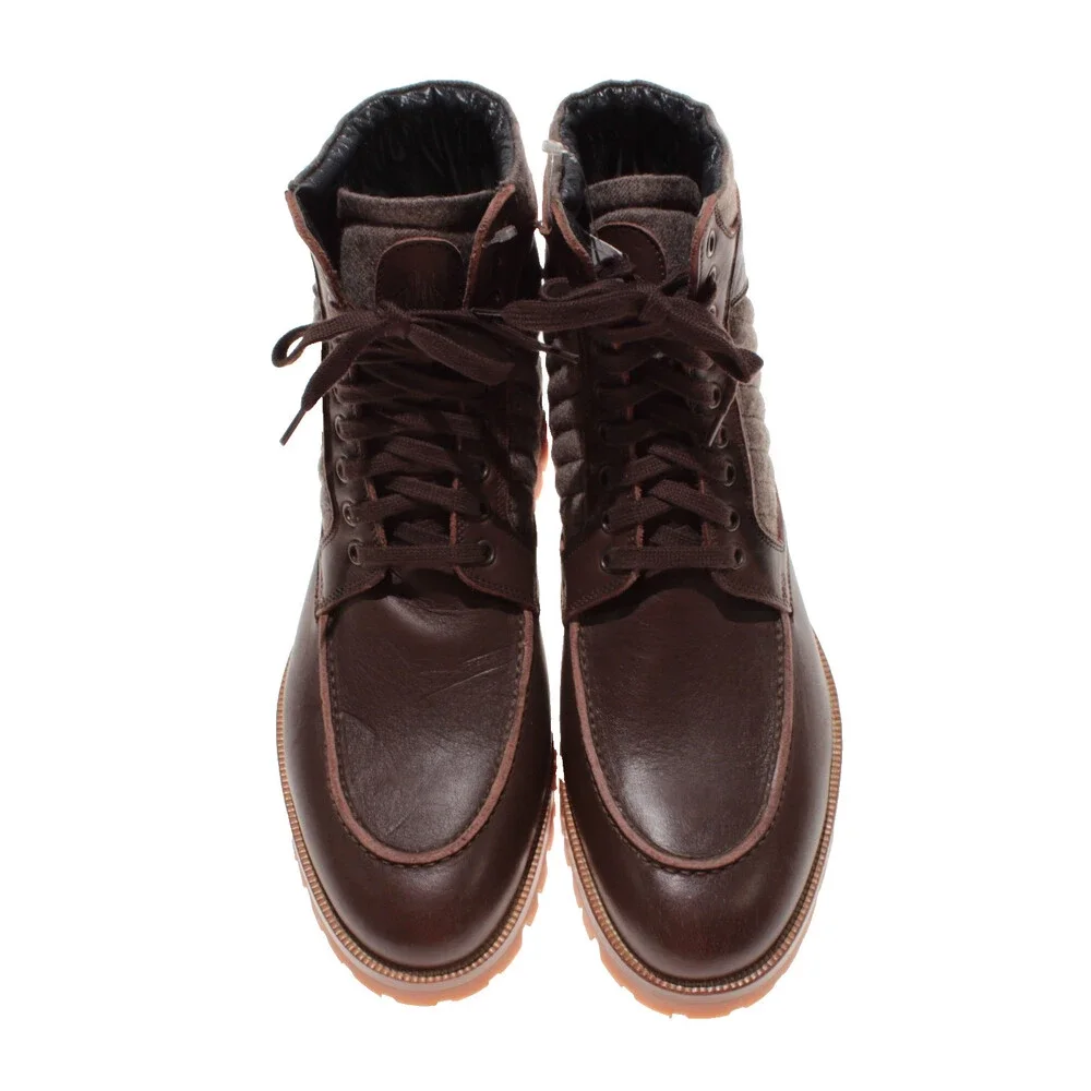 Di Bianco NWOB Lace Up Boots Size 9 US in Brown Leather Made in Italy